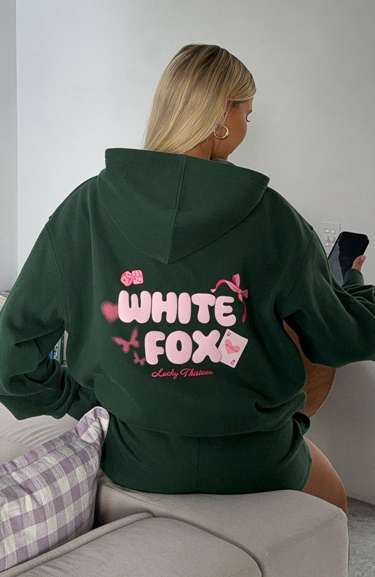 White Fox Lucky Thirteen Stephanie Oversized Hoodie Green