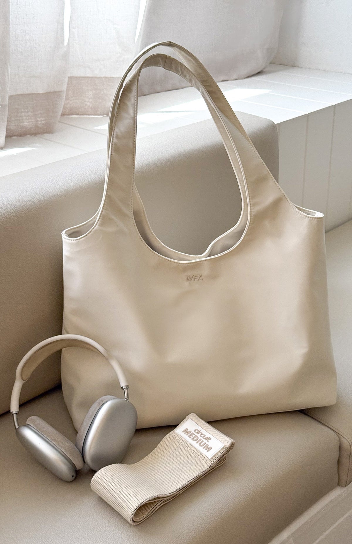 White Fox Maxton Nylon Shoulder Bag Cream