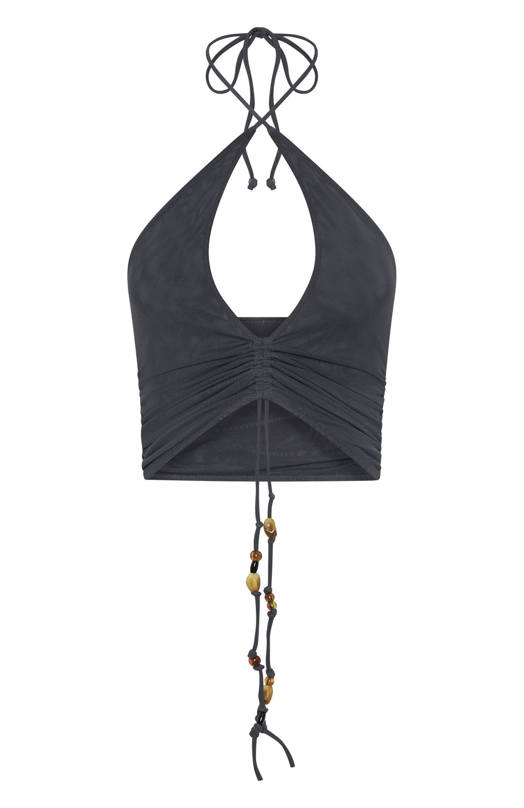 White Fox To My Heart Halter Top Charcoal
