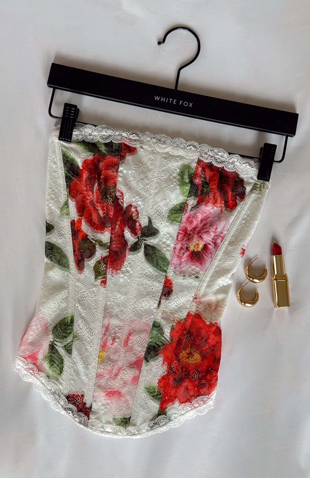 White Fox Darling Heart Strapless Bustier Heirloom Bloom