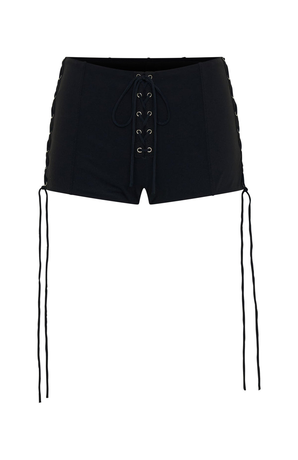 White Fox Grunge Mini Shorts Black