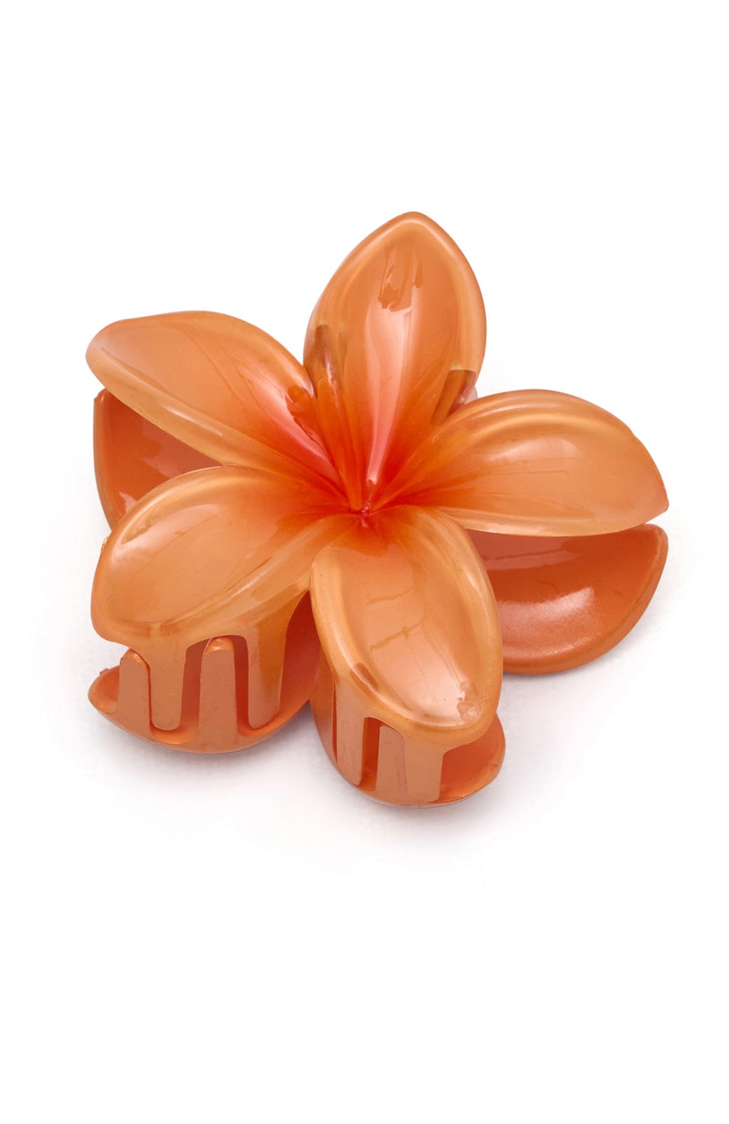 White Fox Floral Charm Hair Clip Peach
