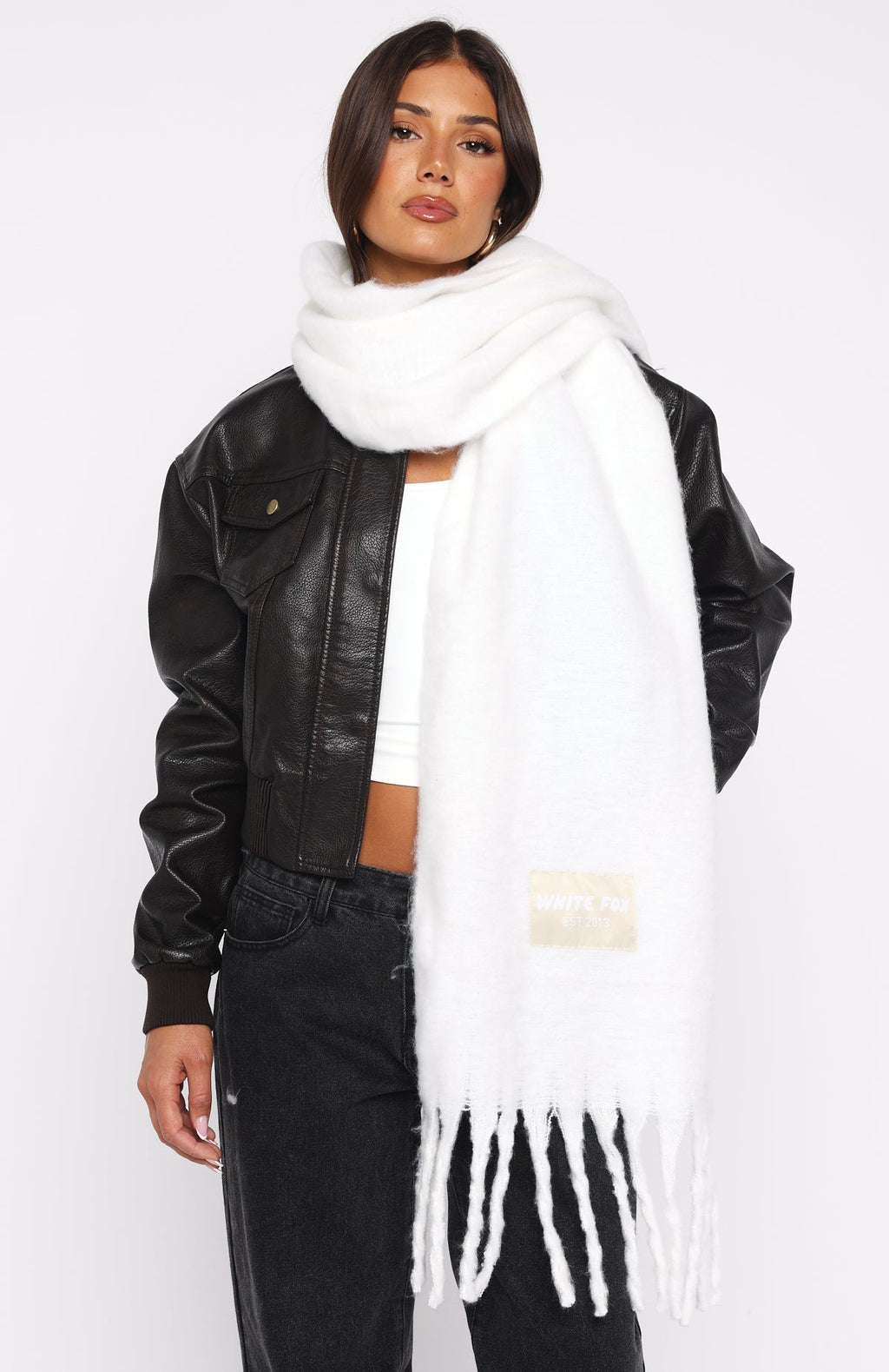 White Fox Luna Scarf White