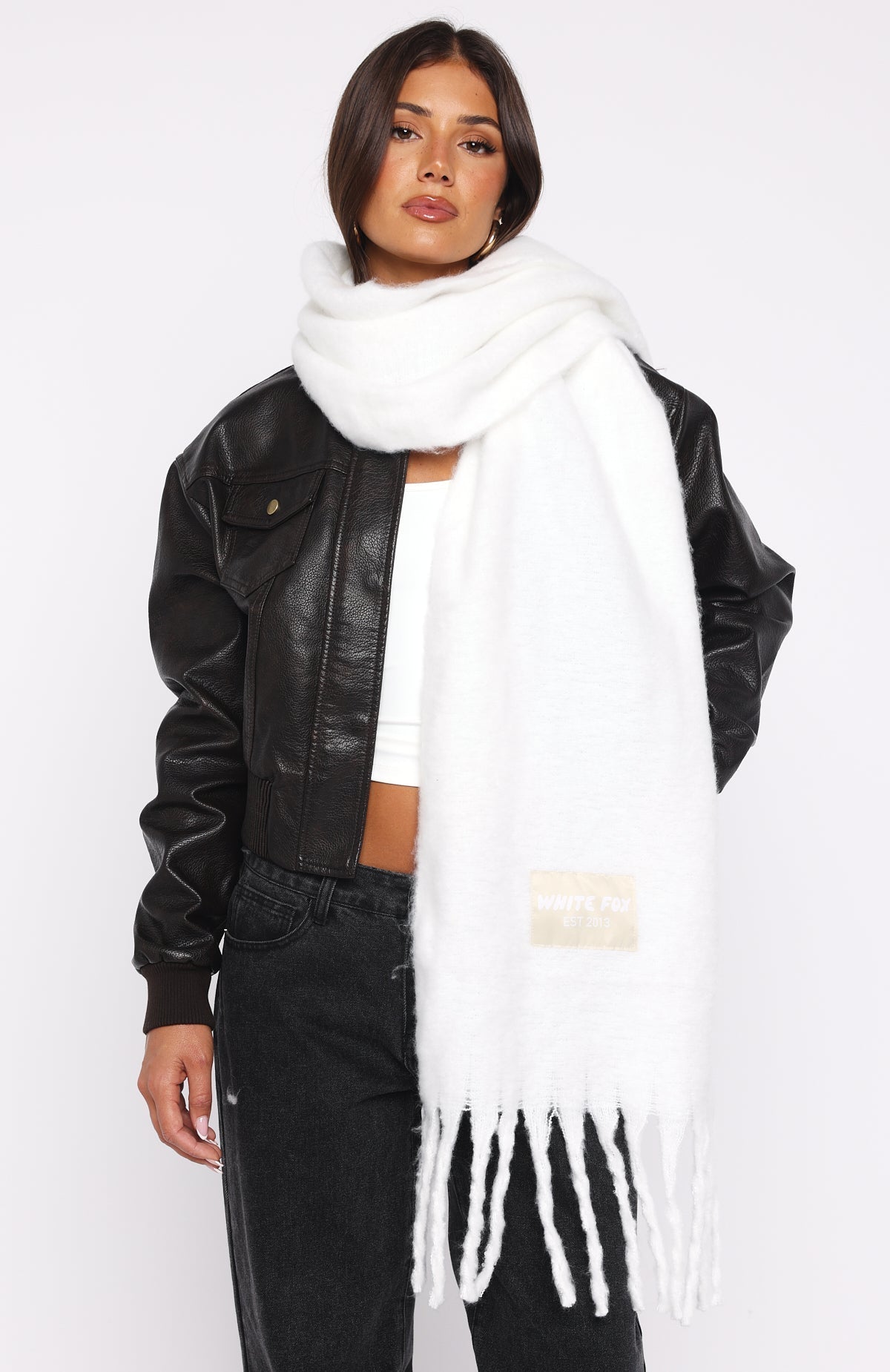 White Fox Luna Scarf White