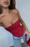 White Fox Let It Go Strapless Bustier Rouge Zebra