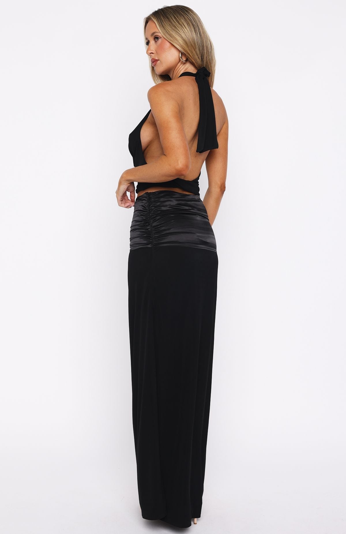White Fox All In Tonight Maxi Skirt Black