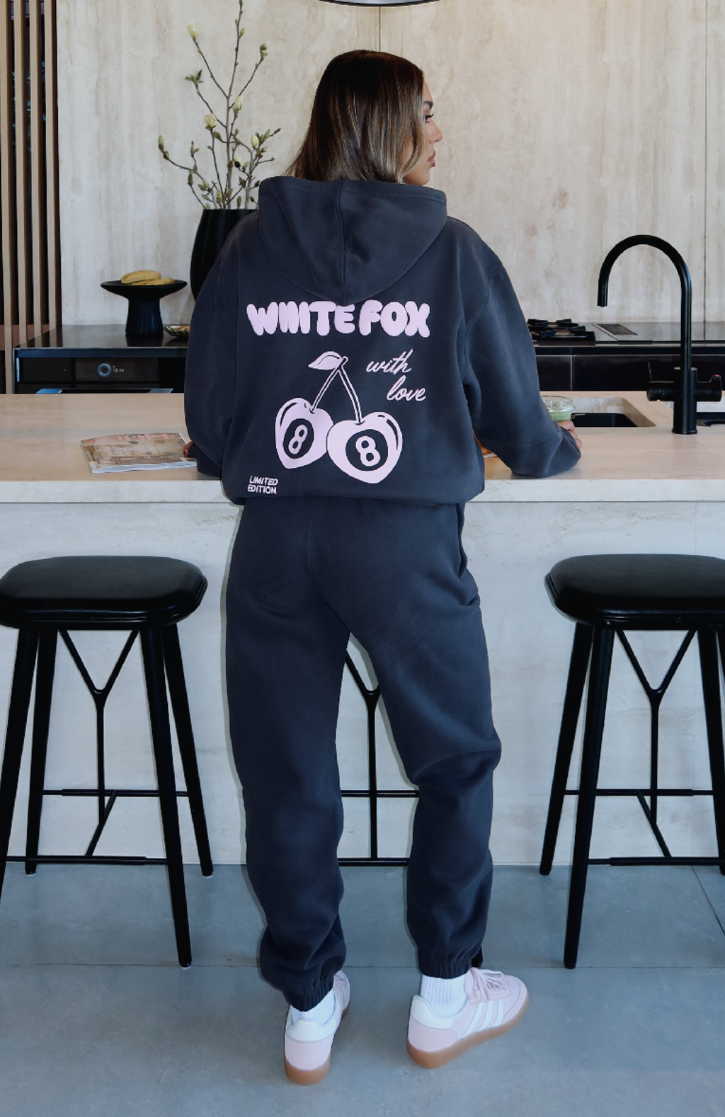 White Fox With Love In The Moment Sweatpants Charcoal