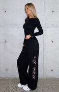 White Fox Luxurious Girl Track Pants Black