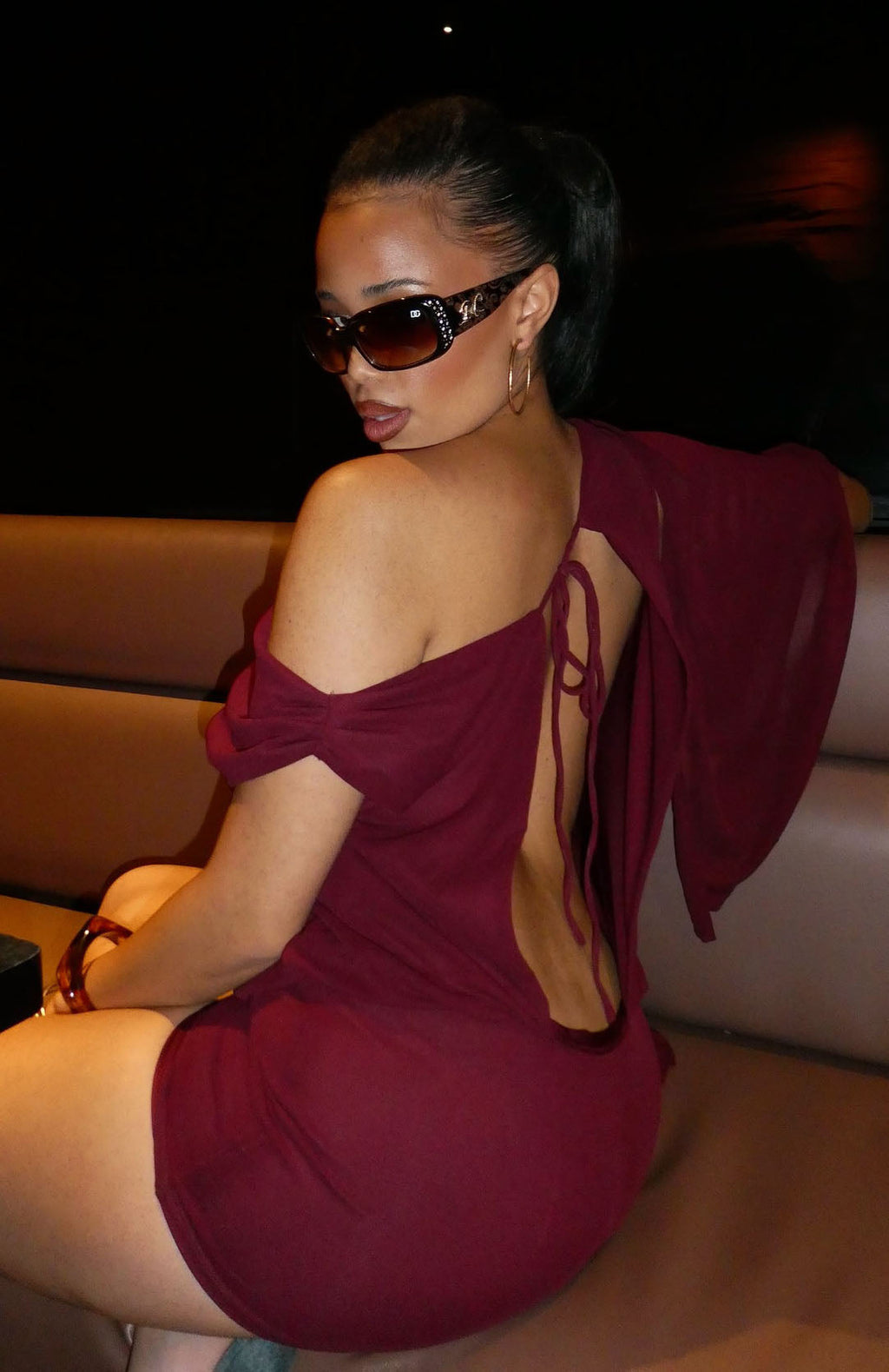 White Fox Sicilian Dreams Mini Dress Wine