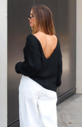 White Fox Softer Love Knit Sweater Black