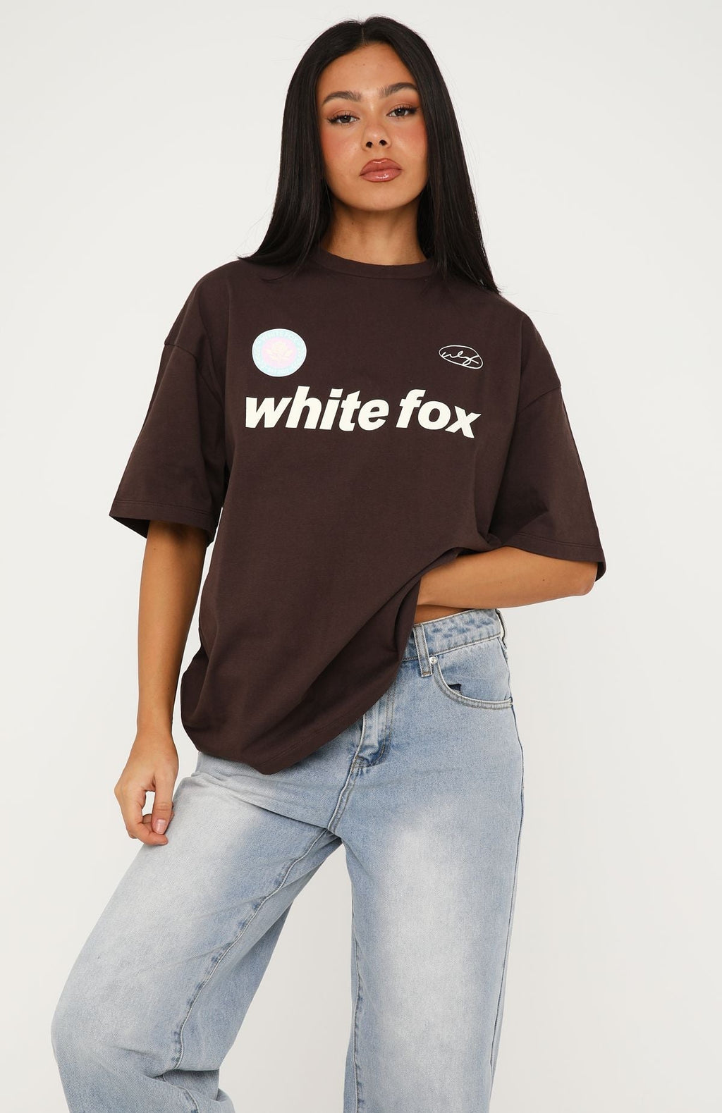 White Fox No Matter What Happens Oversized Tee Chocolate