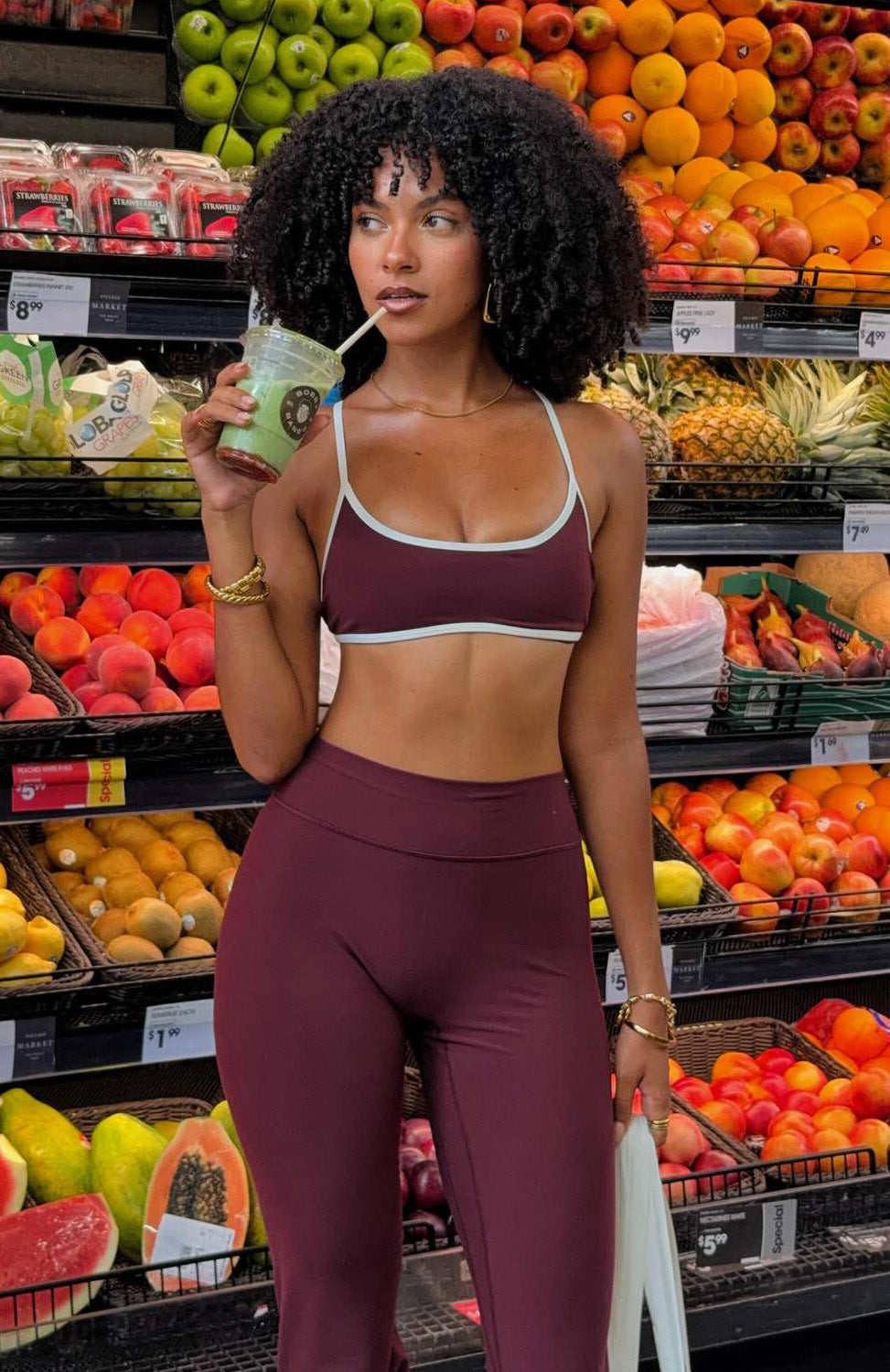 White Fox Blitz Sports Bra Merlot/Cream