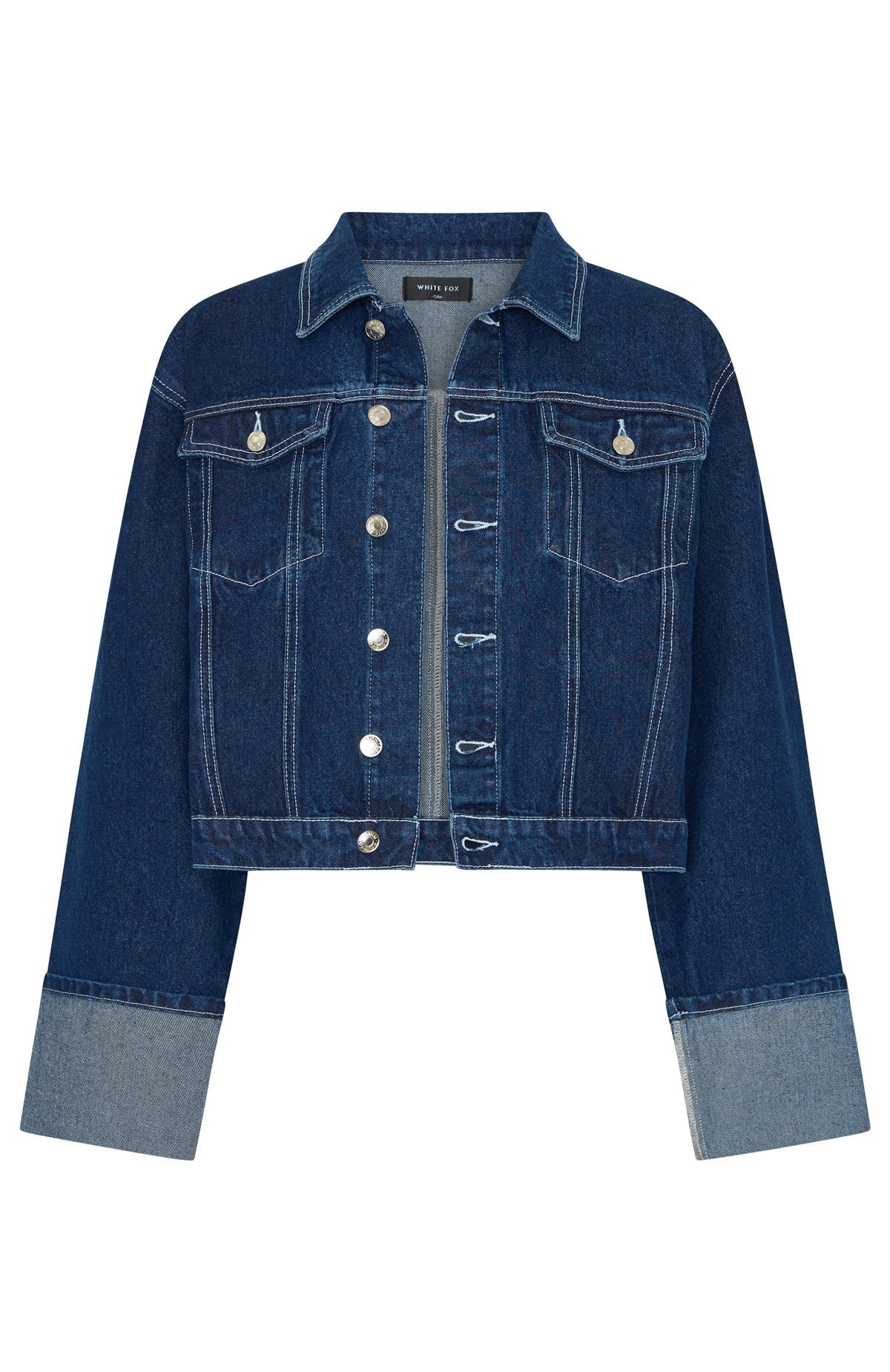 White Fox Charlotte Denim Jacket Dark Indigo