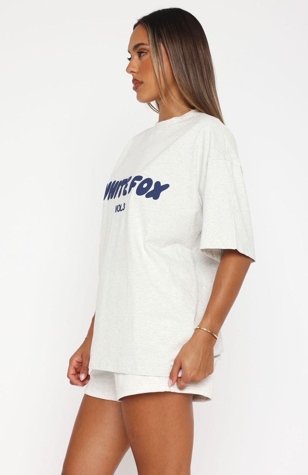 White Fox Offstage Oversized Tee Mineral Grey