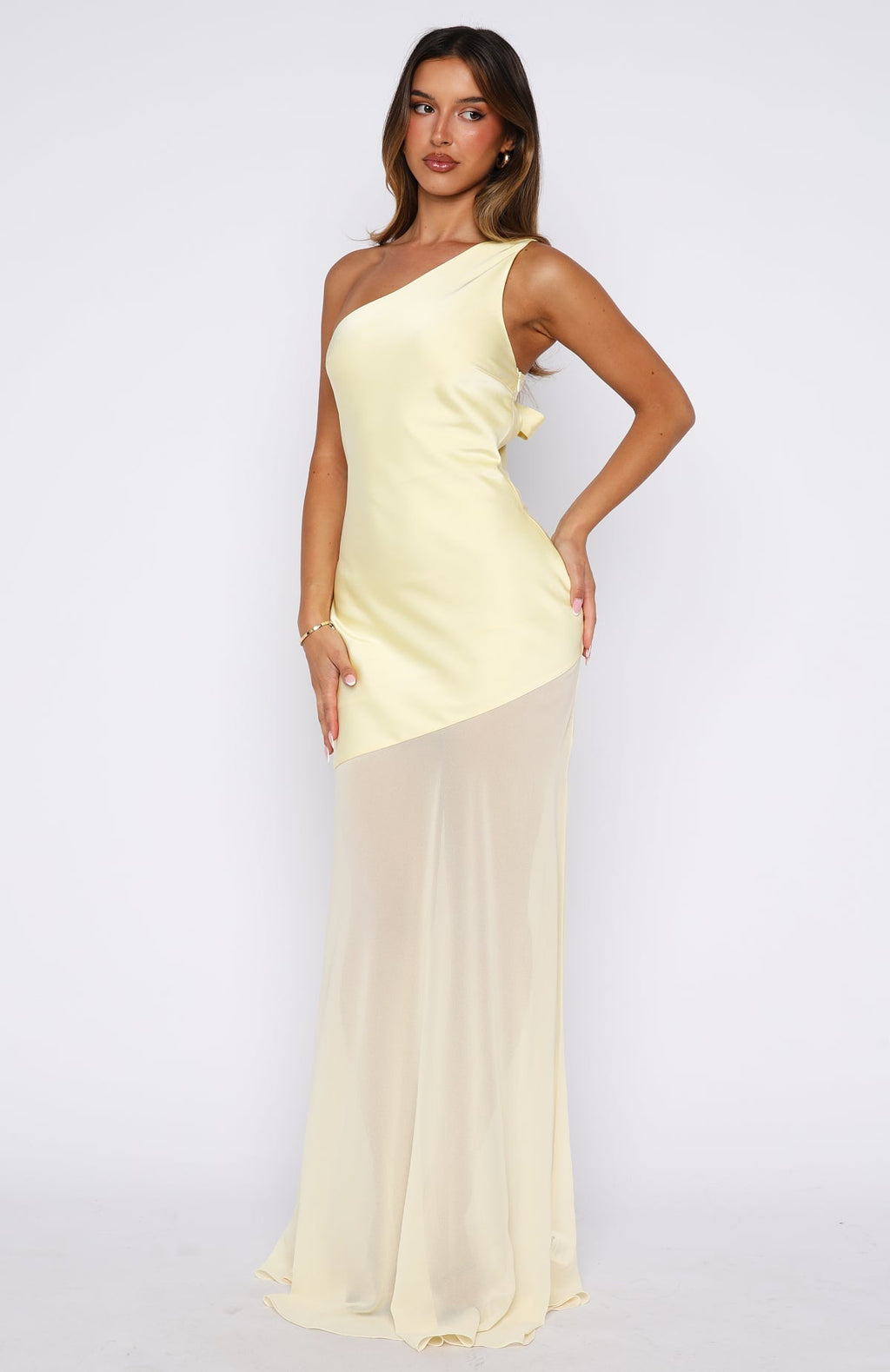White Fox Vip Vibes Maxi Dress Lemon