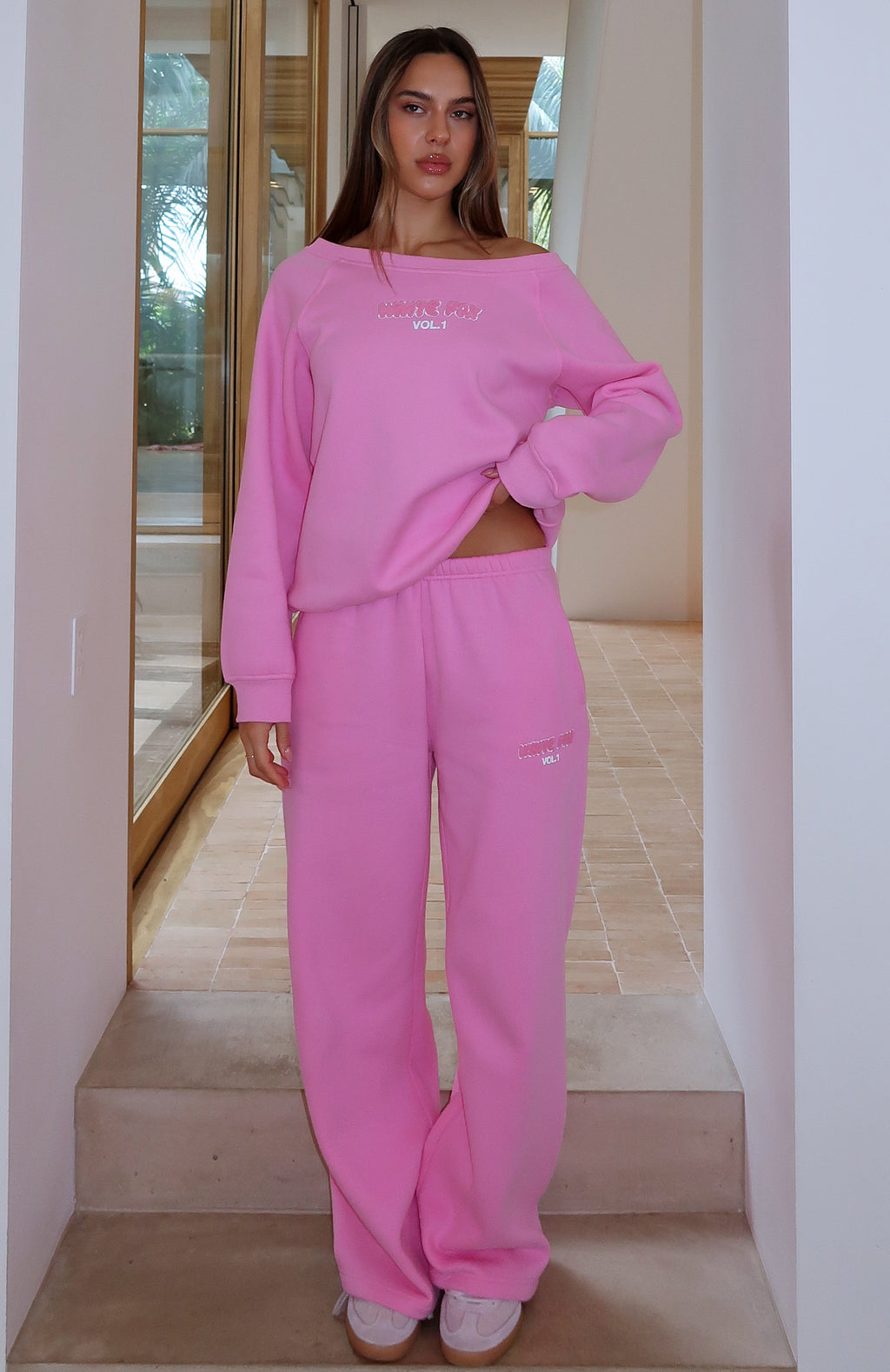White Fox Vol. 1 Wide Leg Sweatpants Bubblegum