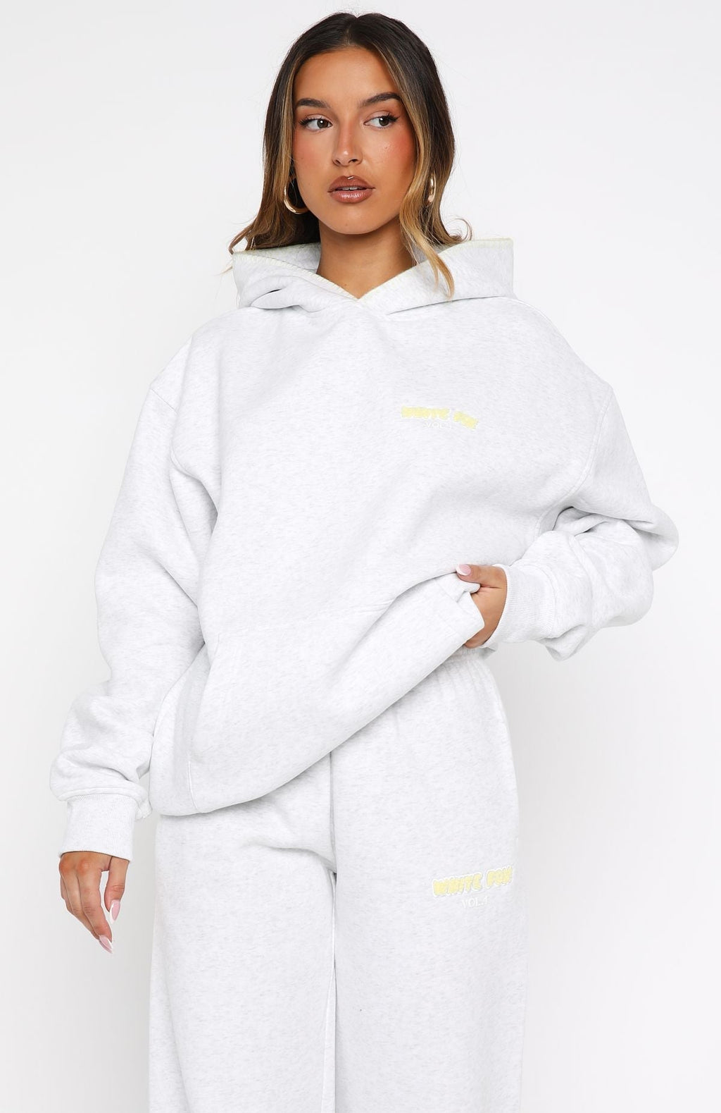 White Fox Vol. 1 Oversized Hoodie Grey Marle
