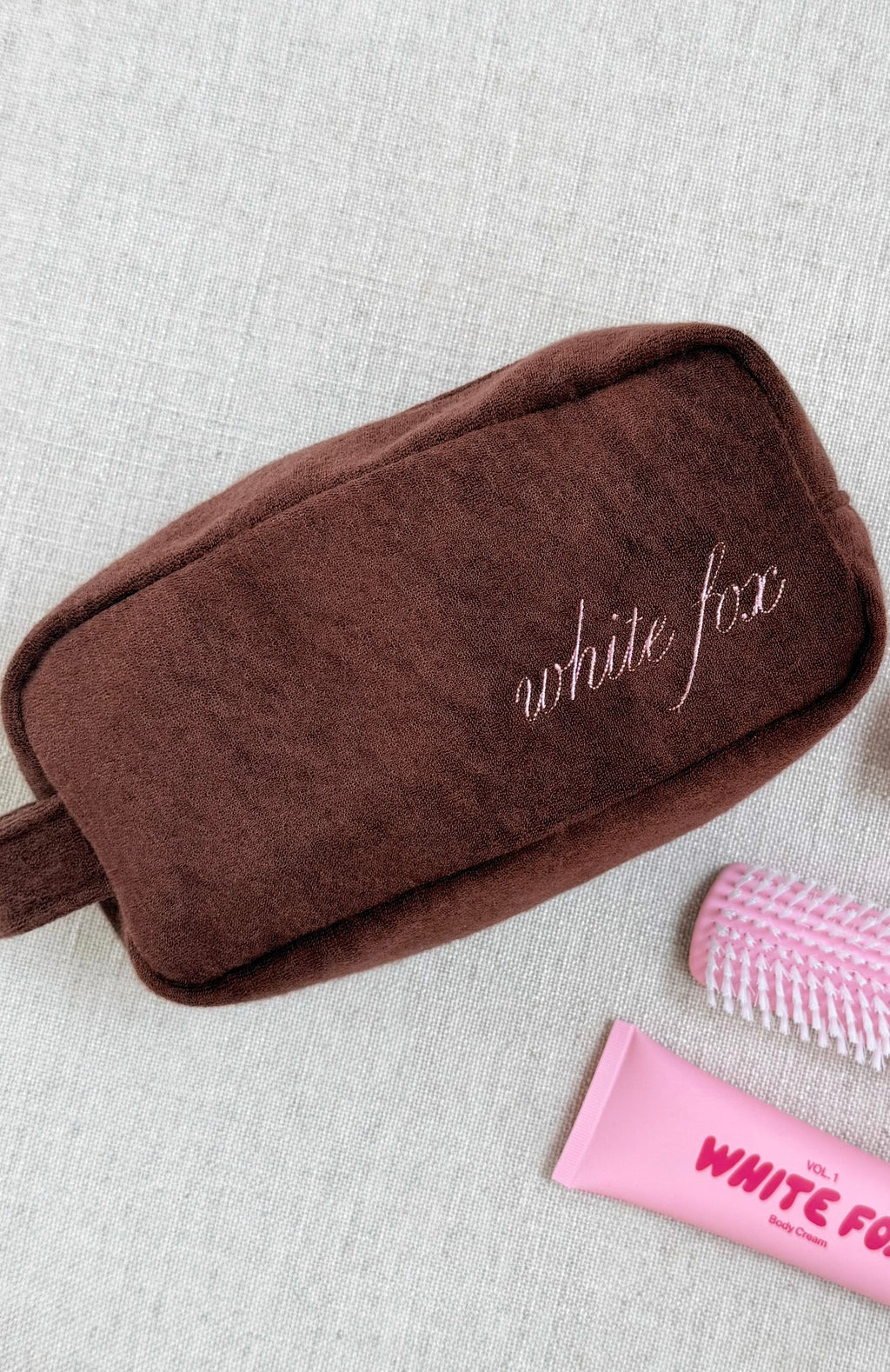 White Fox Lillian Cosmetic Bag Chocolate