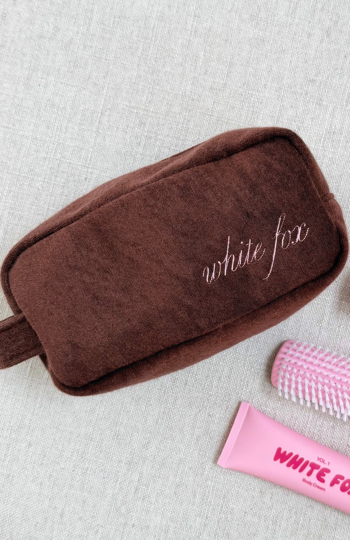 White Fox Lillian Cosmetic Bag Chocolate