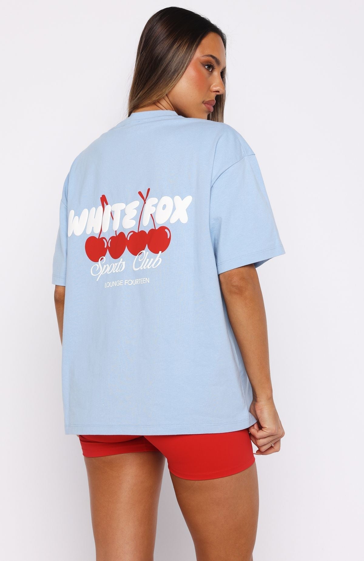 White Fox Club 14 Cassie Oversized Tee Blue