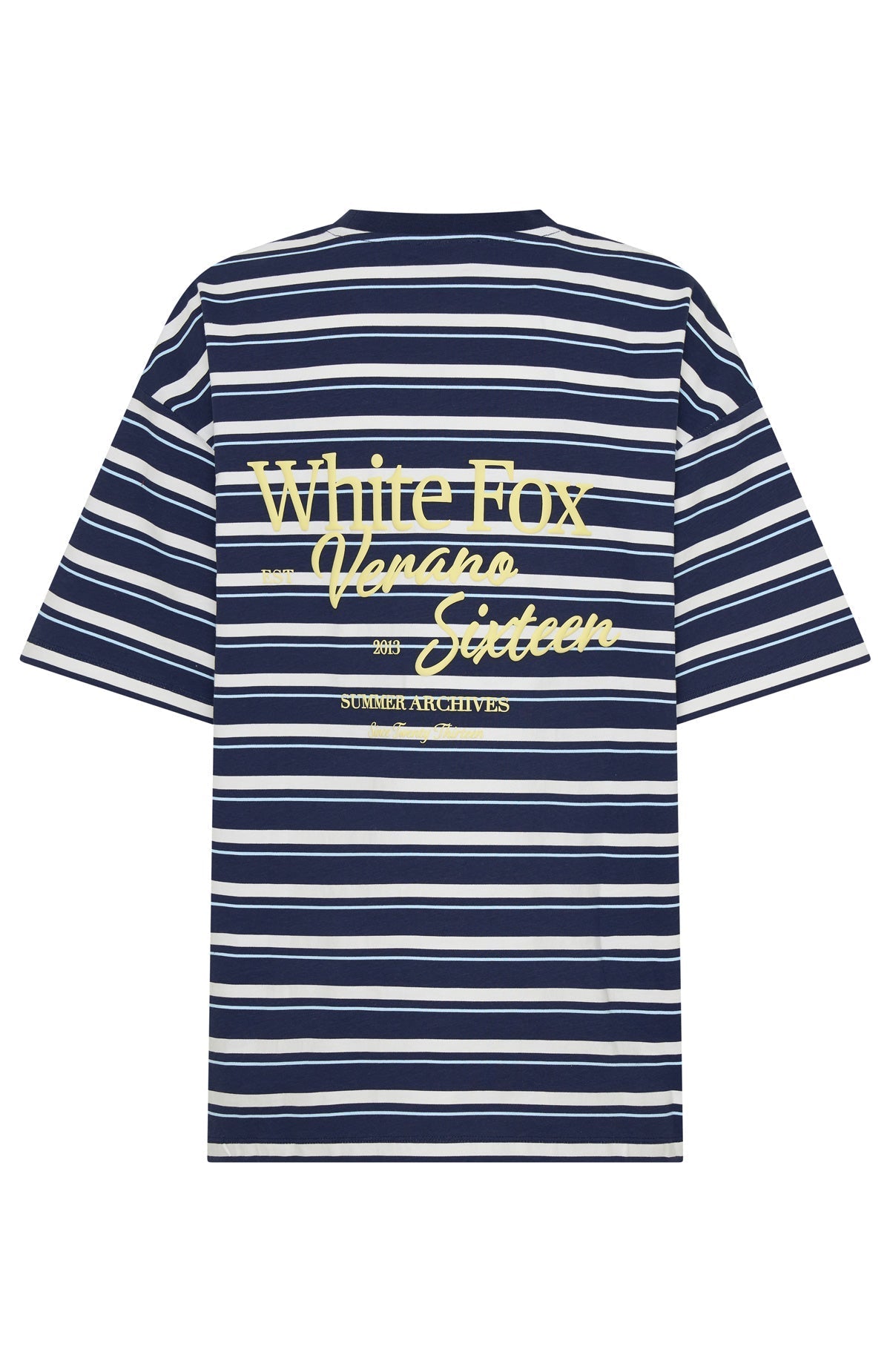 White Fox Verano Sixteen Viola Oversized Tee Navy Stripe
