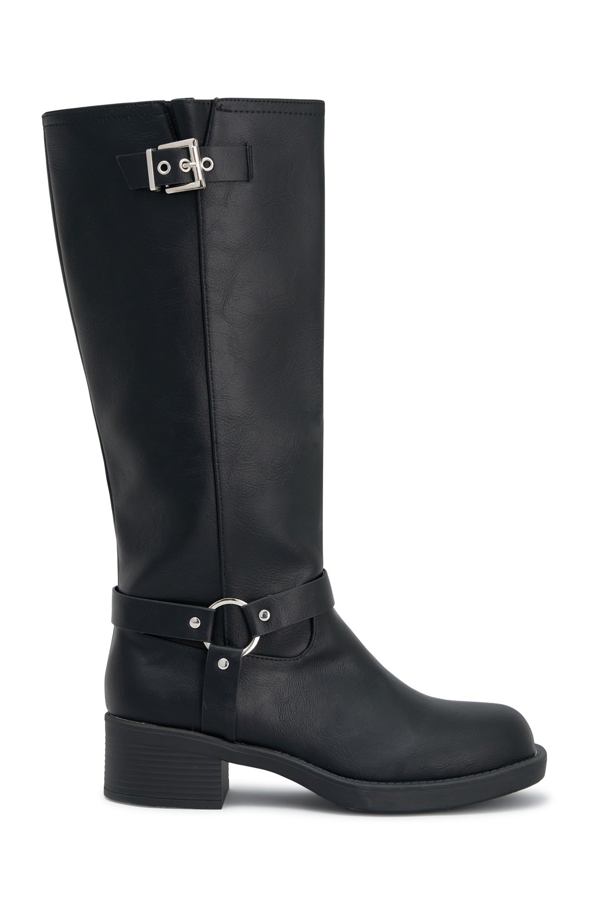 White Fox Rafferty Knee High Boots Black PU