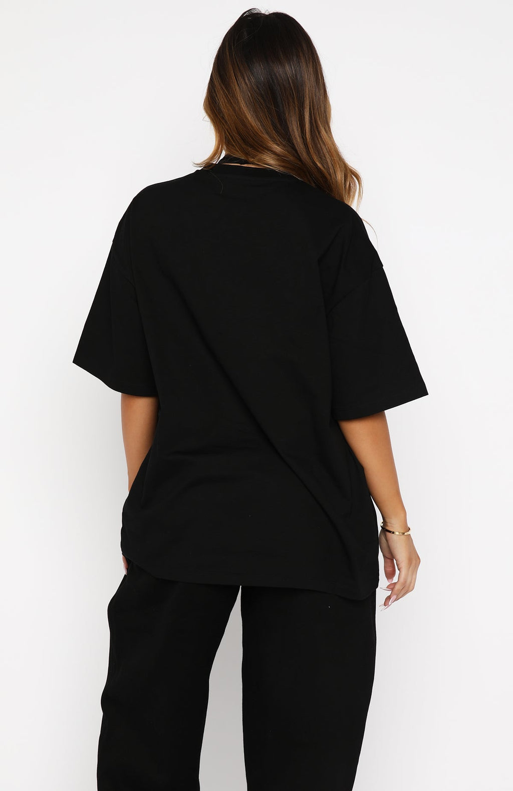 White Fox Make It Or Break It Oversized Tee Black