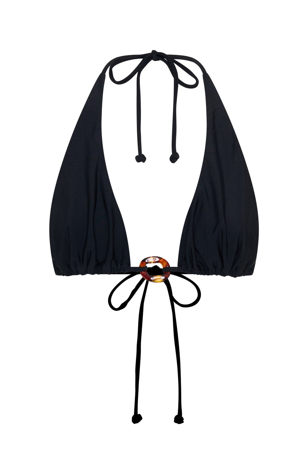 White Fox Stormy Bikini Top Black