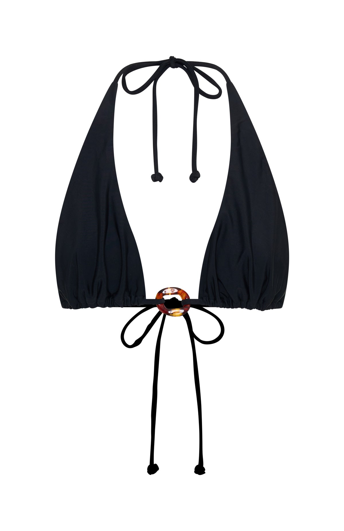 White Fox Stormy Bikini Top Black
