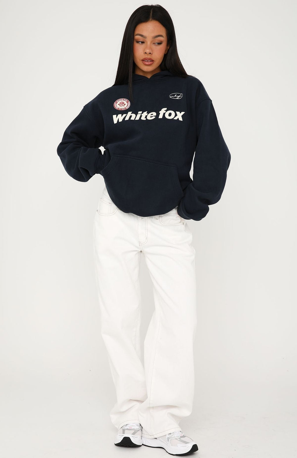 White Fox No Matter What Happens Oversized Hoodie Navy