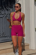 White Fox Endurance Scrunch High Waisted Shorts Berry