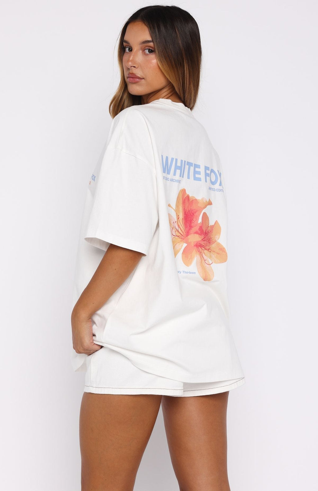 White Fox Care For You Oversized Tee White