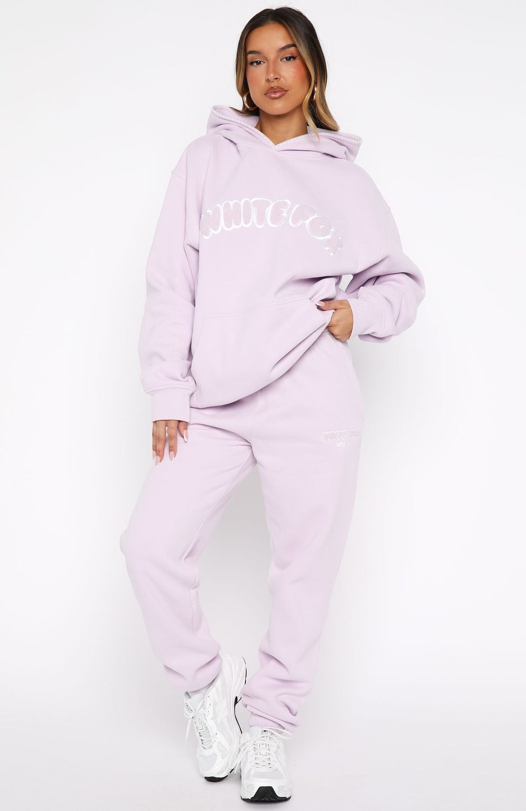 White Fox Vol. 1 Front Graphic Oversized Hoodie Lilac
