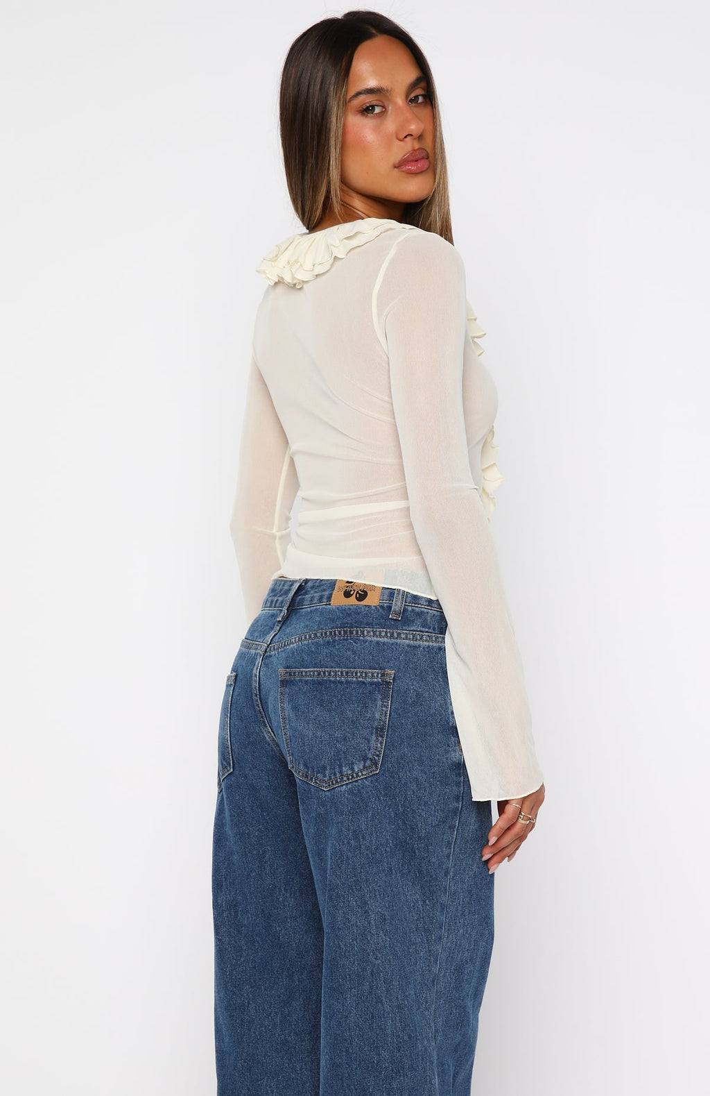 White Fox Just Me Long Sleeve Top Butter