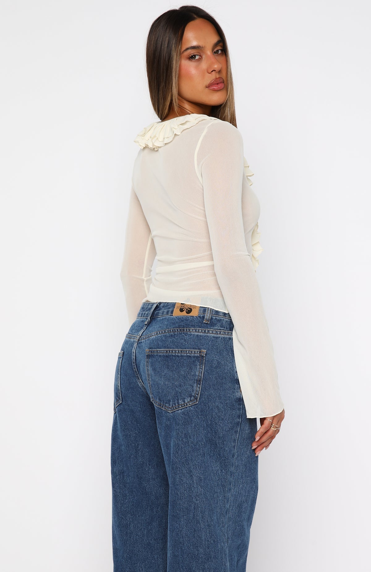 White Fox Just Me Long Sleeve Top Butter