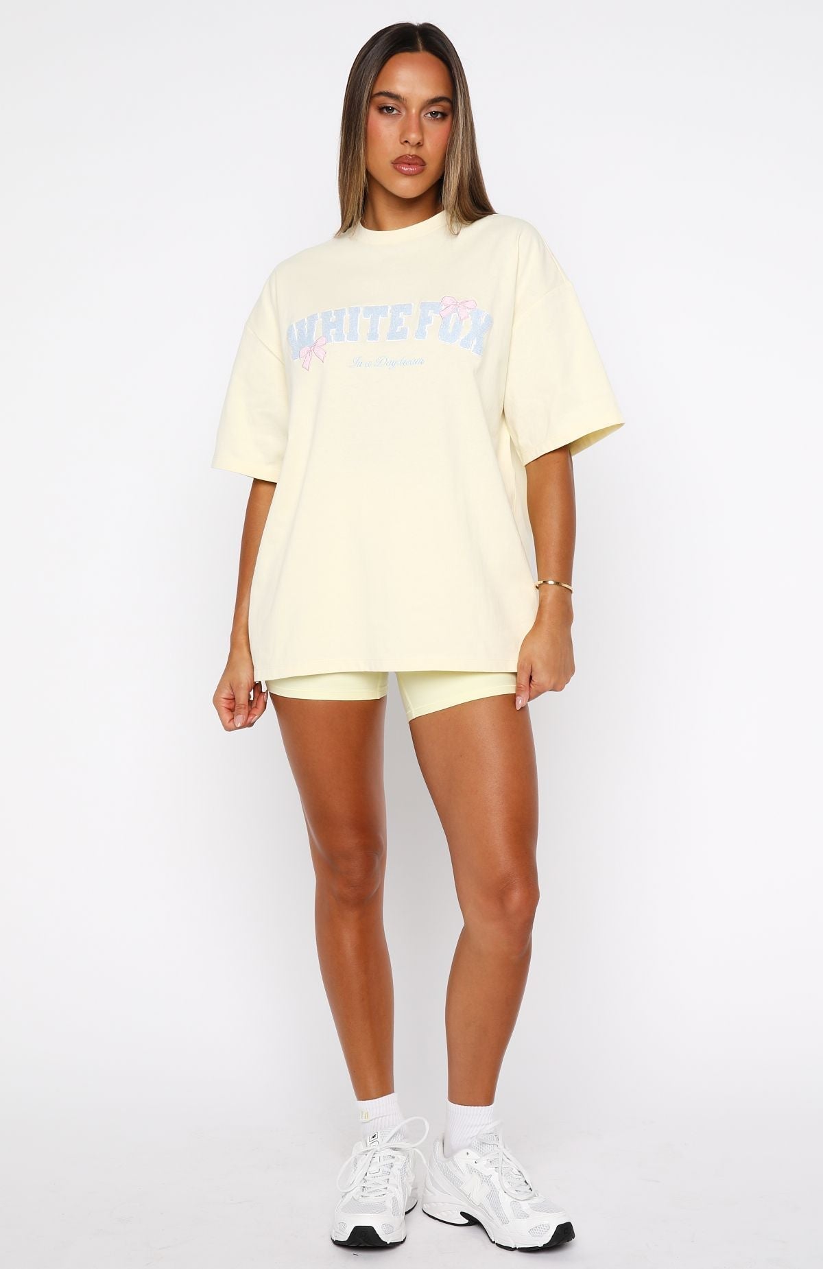 White Fox Daydreamers Madeline Oversized Tee Lemon