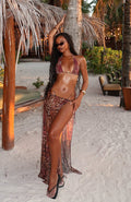 White Fox Sandslip Maxi Skirt Spiced Leopard
