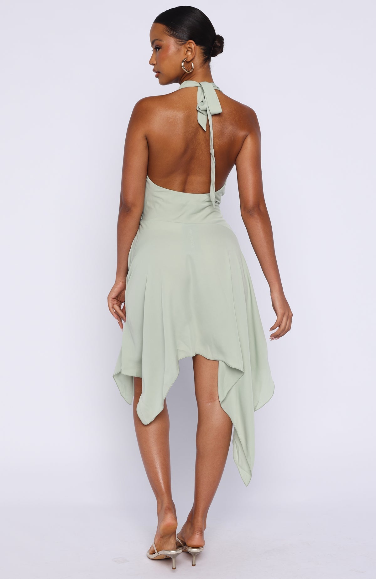 White Fox Reminiscing Halter Midi Dress Mint