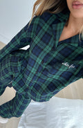 White Fox That Time Of Year Long Sleeve Pyjama Top Green/Navy