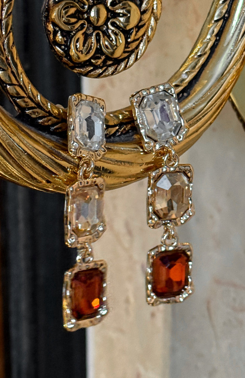 White Fox Ace Earrings Gold