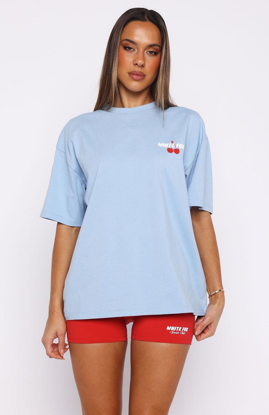 White Fox Club 14 Cassie Oversized Tee Blue