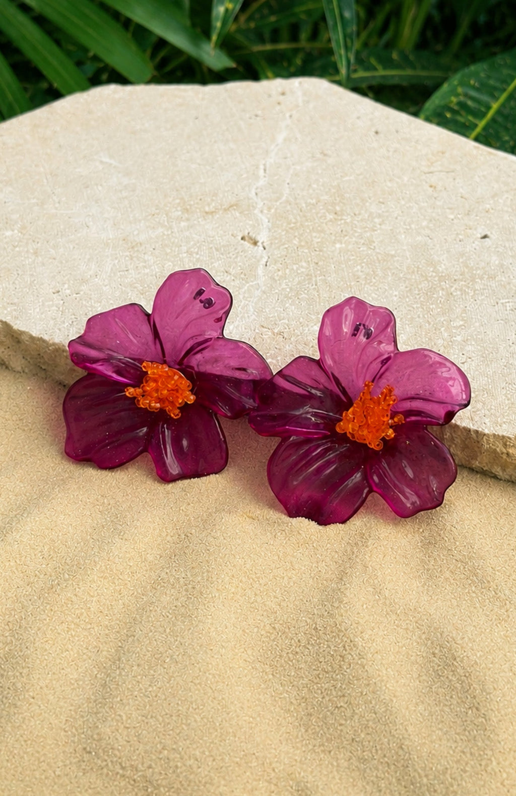 White Fox Dawson Earrings Purple/Orange