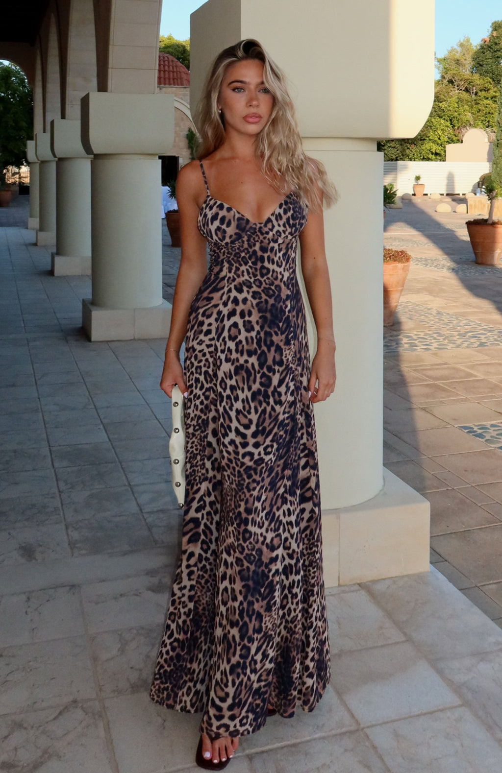 White Fox A Day In Nice Maxi Dress Leopard