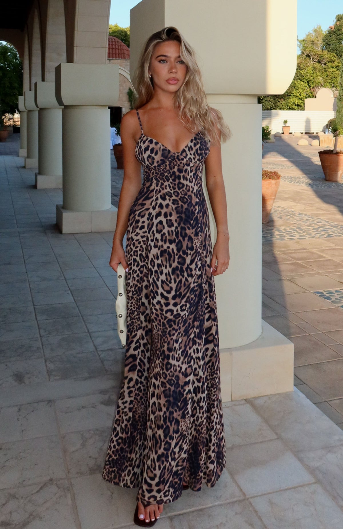 White Fox A Day In Nice Maxi Dress Leopard