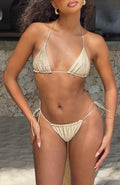 White Fox Sorano Bikini Bottoms Gold Shimmer