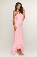 White Fox Dancing Petals Maxi Dress Pink