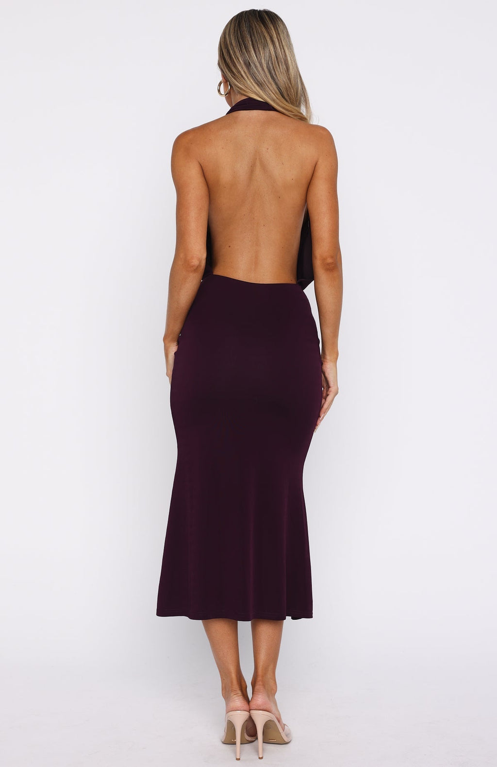 White Fox Champagne Rush Midi Dress Plum