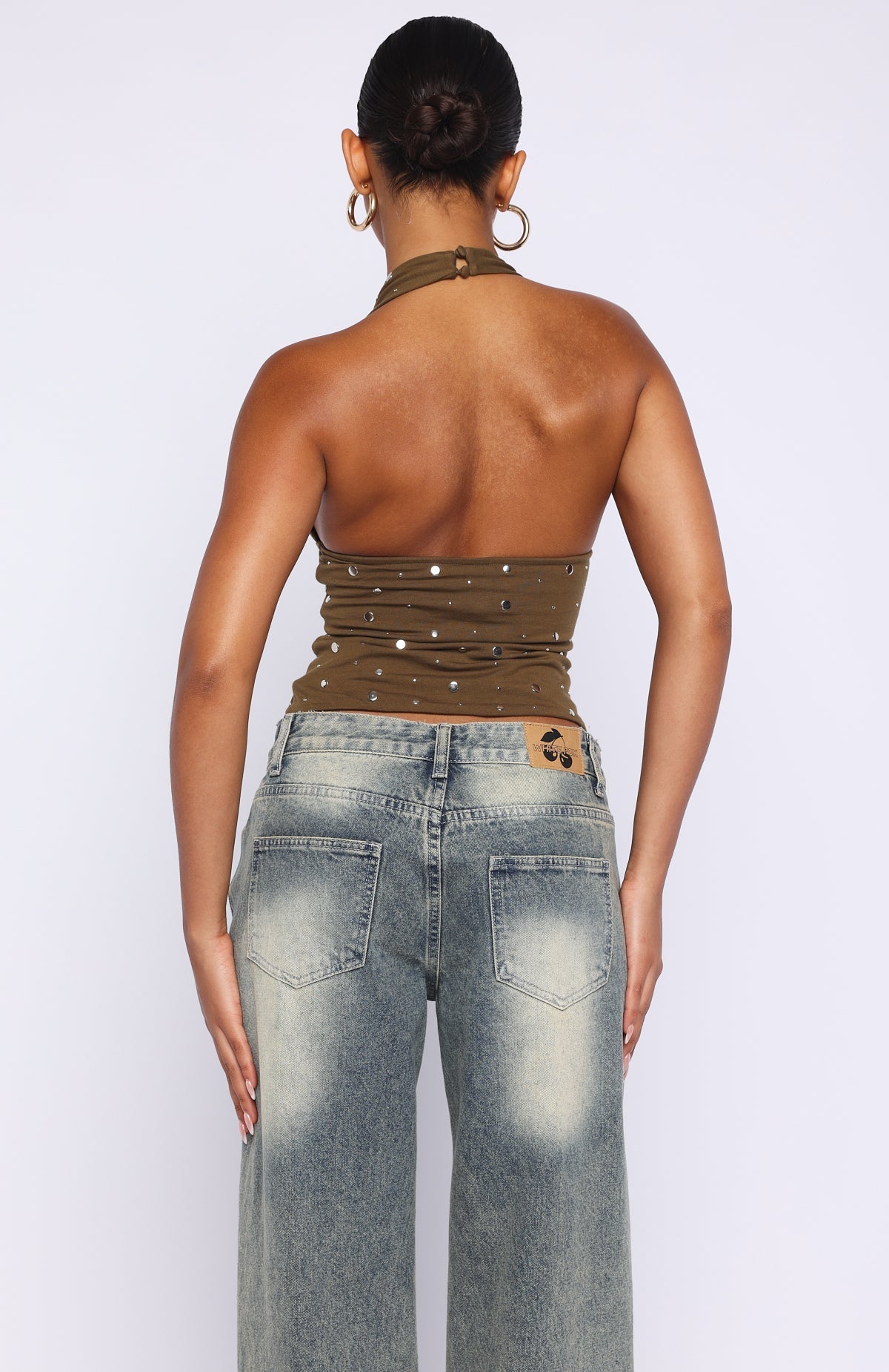 White Fox Spotlight Moment Halter Top Sage