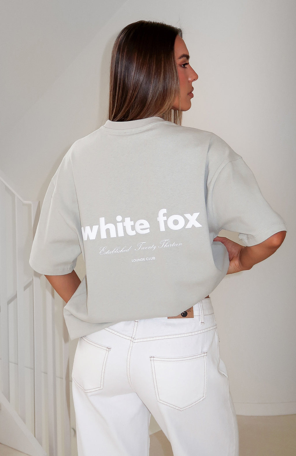 White Fox No Mercy Oversized Tee Sage