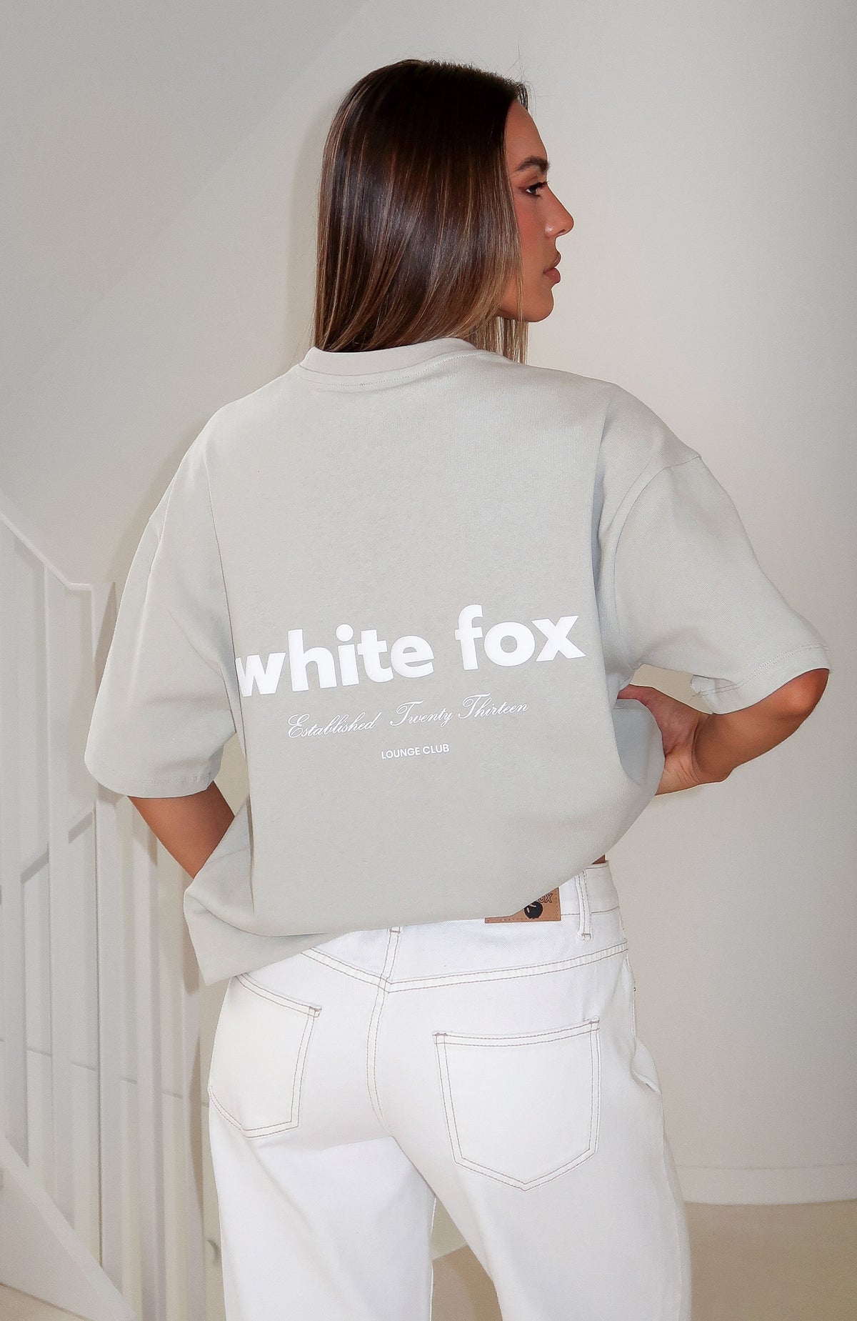 White Fox No Mercy Oversized Tee Sage